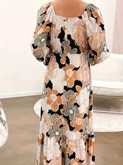 Boho Style Plus Maxi Smock Dress