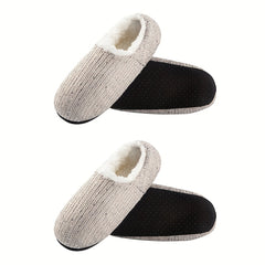 2 Pairs Plush Lined Low Cut Floor Socks Soft & Warm Women's Stockings
