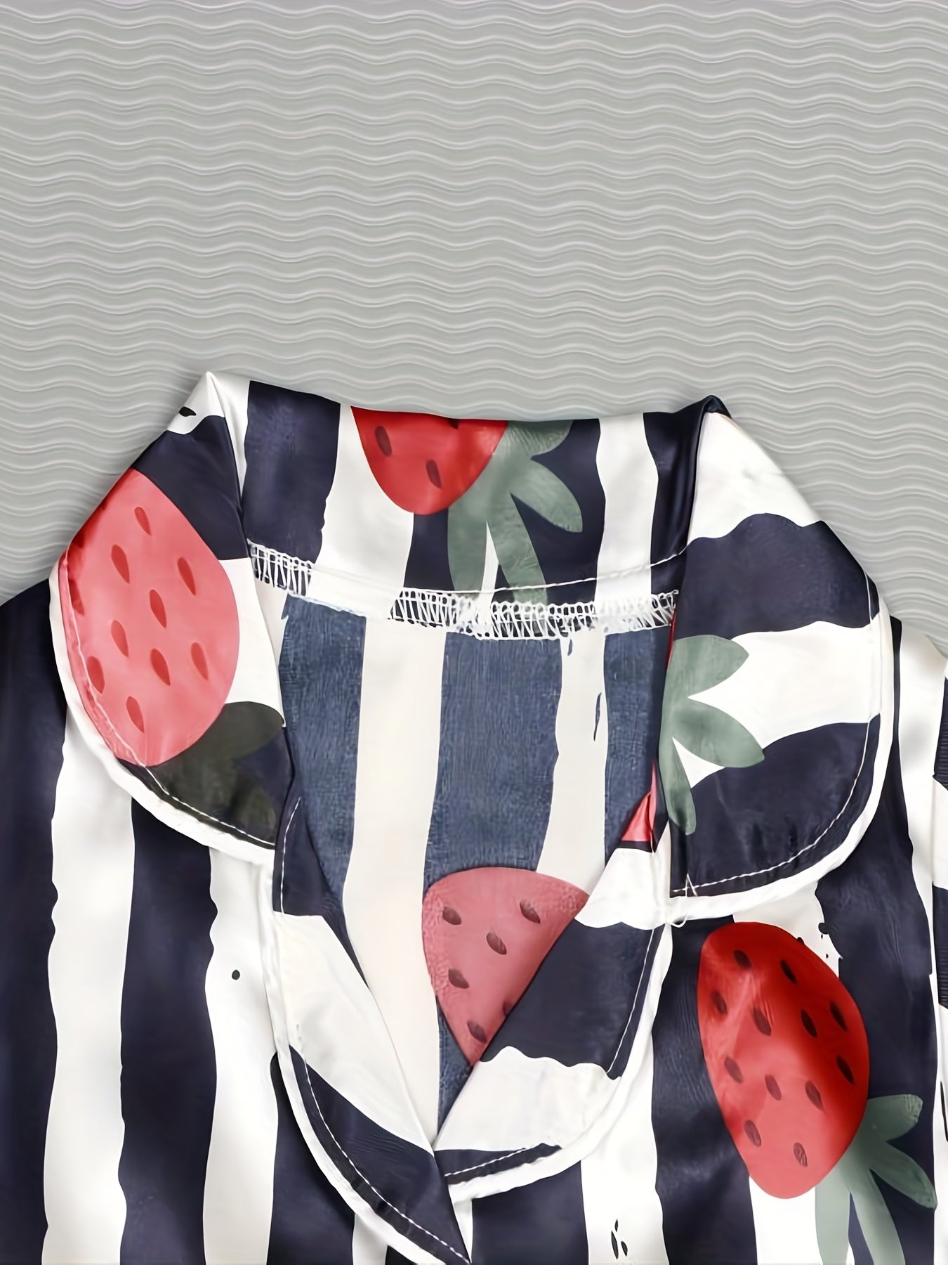 2pc Toddler Girls Strawberry & Stripe Pajama Set