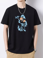 Men's Portrait Pattern Slim Fit T-shirt - Spring/Summer Holiday Top