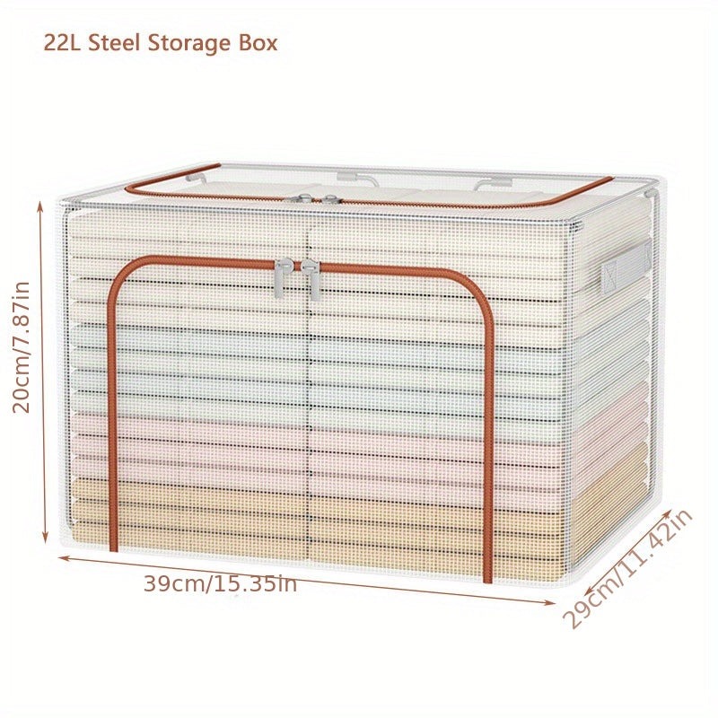 Transparent Mesh Folding Storage Box Wardrobe Dustproof Clothes Organizer