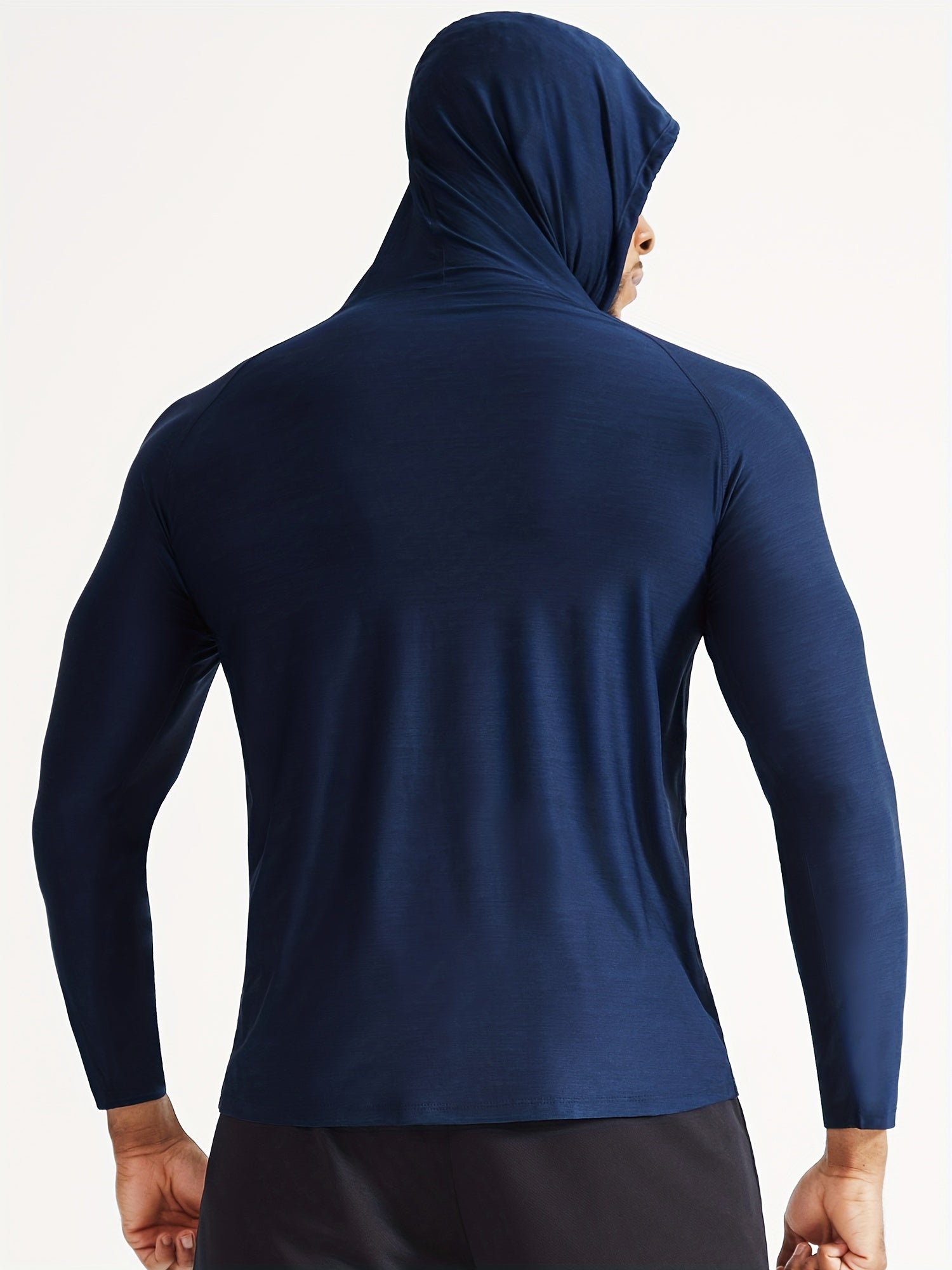 Men's Workout Hooded Shirt Active High Stretch Breathable Moisture Wicking
