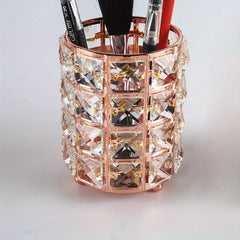 Crystal Makeup Brush Holder Organizer - Keep Your Cosmetics Tidy and Accessible