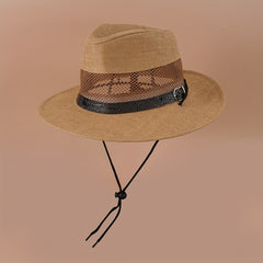 Vintage Mesh Hollow Fedora Cap Sunscreen Cowboy Hat