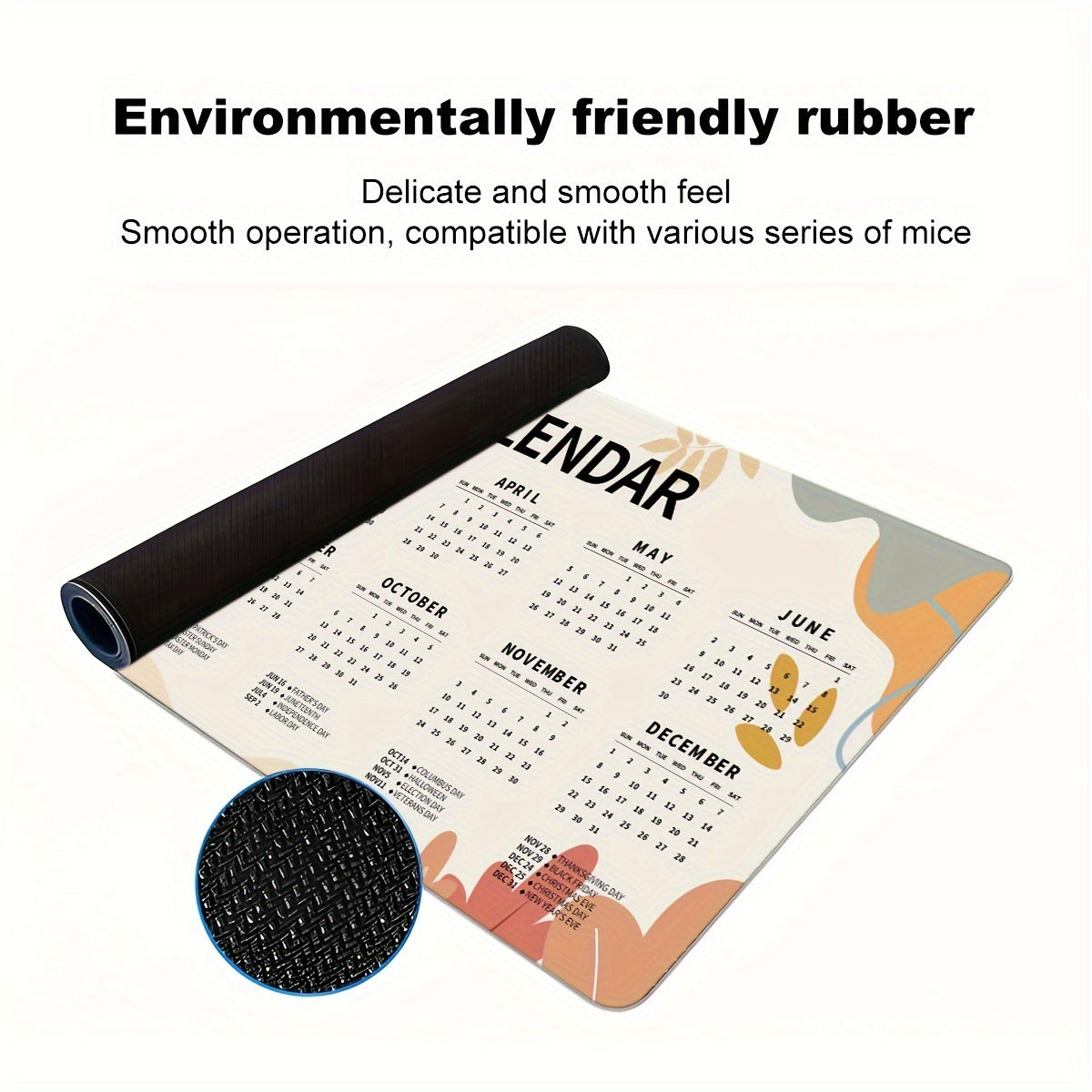 Morandi Style Mouse Pad with Calendar
