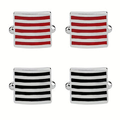 Square Striped Cufflinks Shirt Cufflinks Versatile Accessories