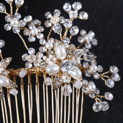 Faux Pearl Crystal Hair Comb Bridal Wedding Hair Accessories