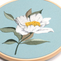 Flower Cross Stitch Kit with Embroidery Thread and Printed Cloth