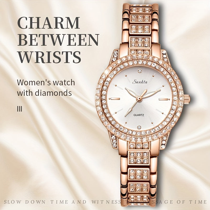 LIGE Girls' Faux Diamond Teen Watch Waterproof