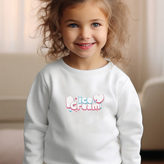 Girls Ice Cream Pattern Crew Neck Sweatshirt