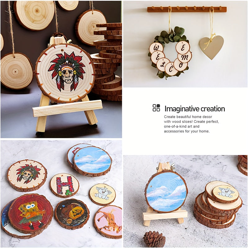 Hand painted Pine Log Pieces - Garden Shooting Props Crafts