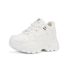 Lightweight Lace Up Running Sports Shoes Comfort Solid Thick Sole Sneakers