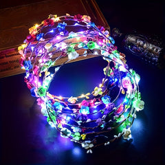 LED Flower Crown Headdress Wreath Headband for Women