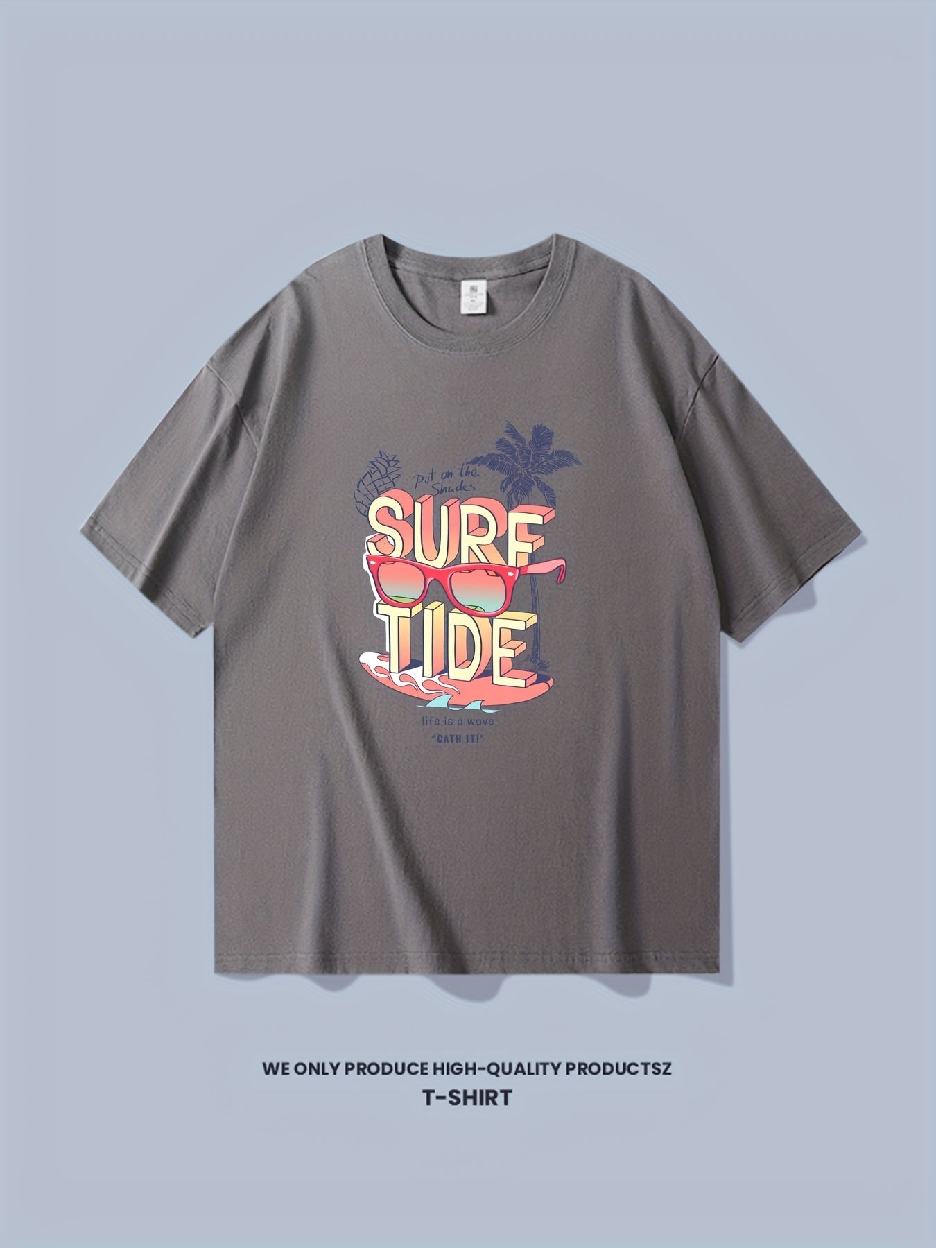 Surf Tide & Sunglasses Print Men's Graphic T-shirt