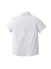 Boys Casual Short Sleeve Lapel Shirt for Summer
