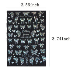 Butterfly Laser Nail Decals for DIY Nail Art
