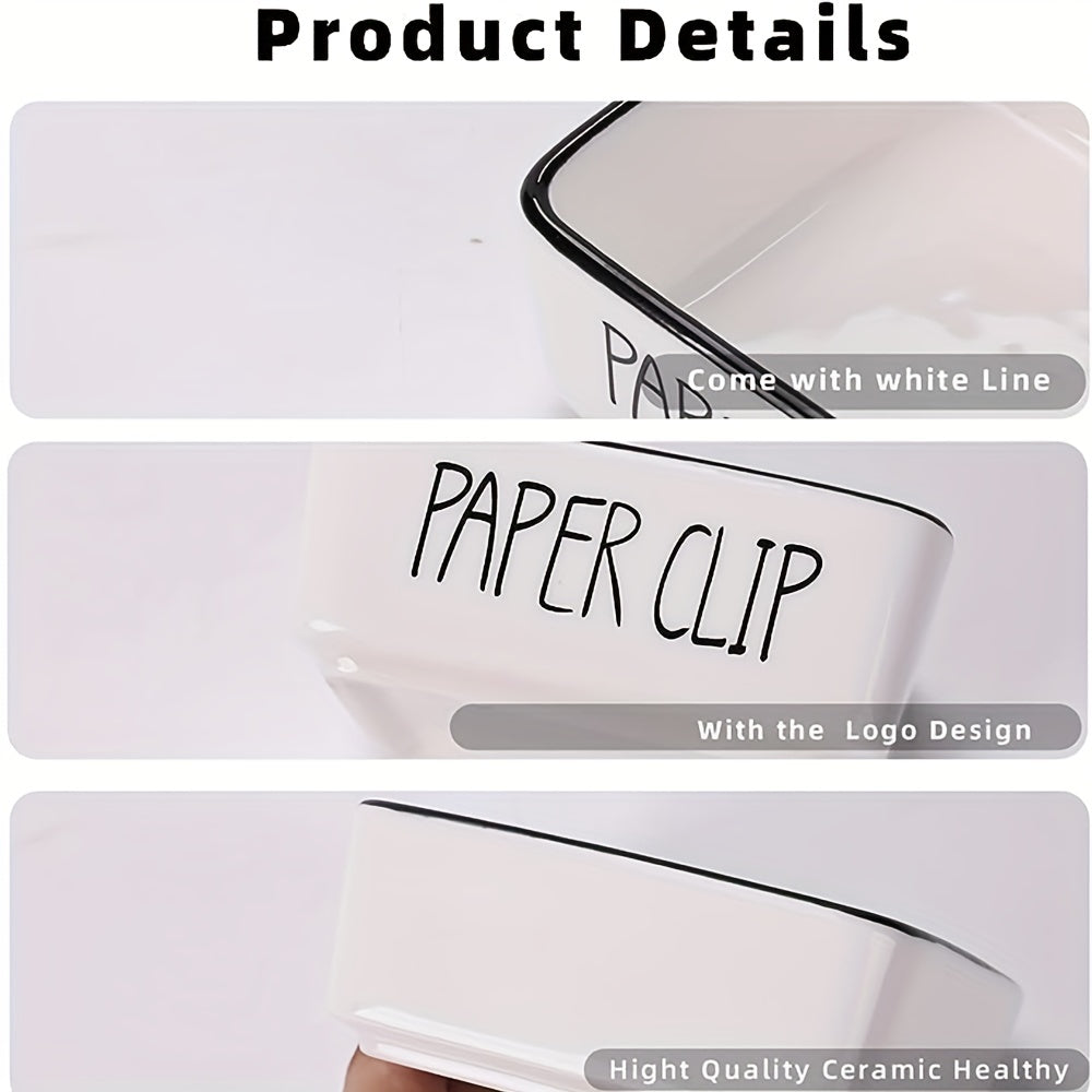 Square Paperclip Holder & Organizer for Desk