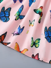 Girls V-neck Butterfly Pattern Cami Dress For Party