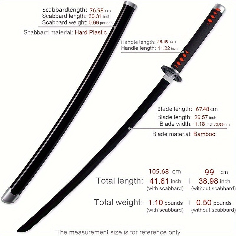Katana Anime Sword Samurai Cosplay Sword & Red Wooden Sword Toy