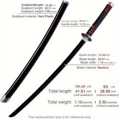 Katana Anime Sword Samurai Cosplay Sword & Red Wooden Sword Toy
