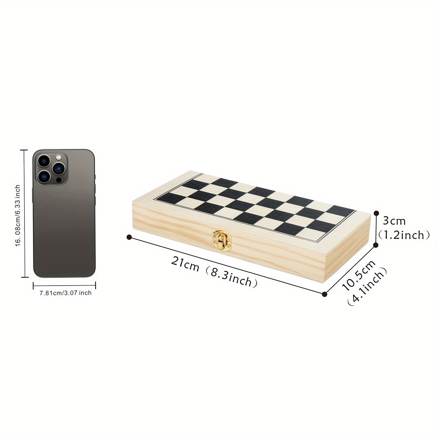 Folding Chess Set Portable Board Storage Slot Birthday Gift Beginners Party