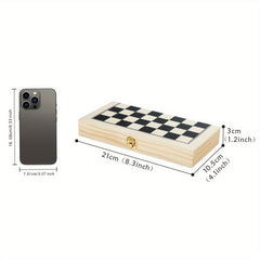 Folding Chess Set Portable Board Storage Slot Birthday Gift Beginners Party