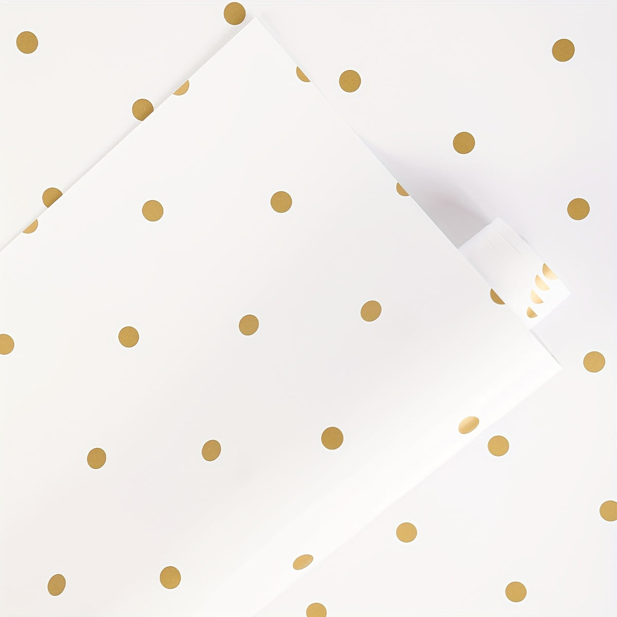 Golden Striped Polka Dot Gift Wrapping Tissue Paper Background