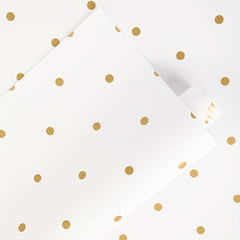 Golden Striped Polka Dot Gift Wrapping Tissue Paper Background
