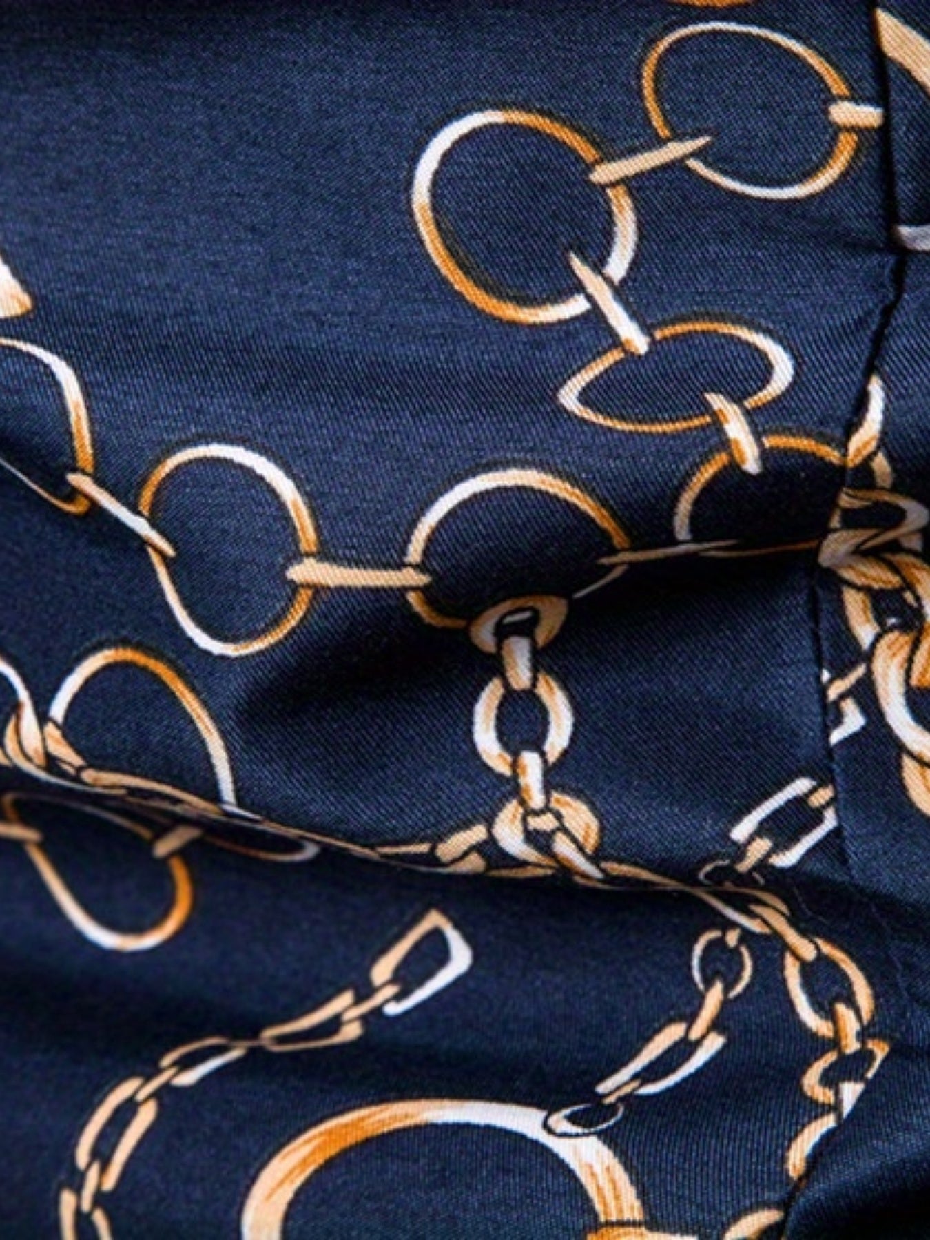 Casual Chain Pattern Short Sleeve Shirt Men s Hawaiian Shirt