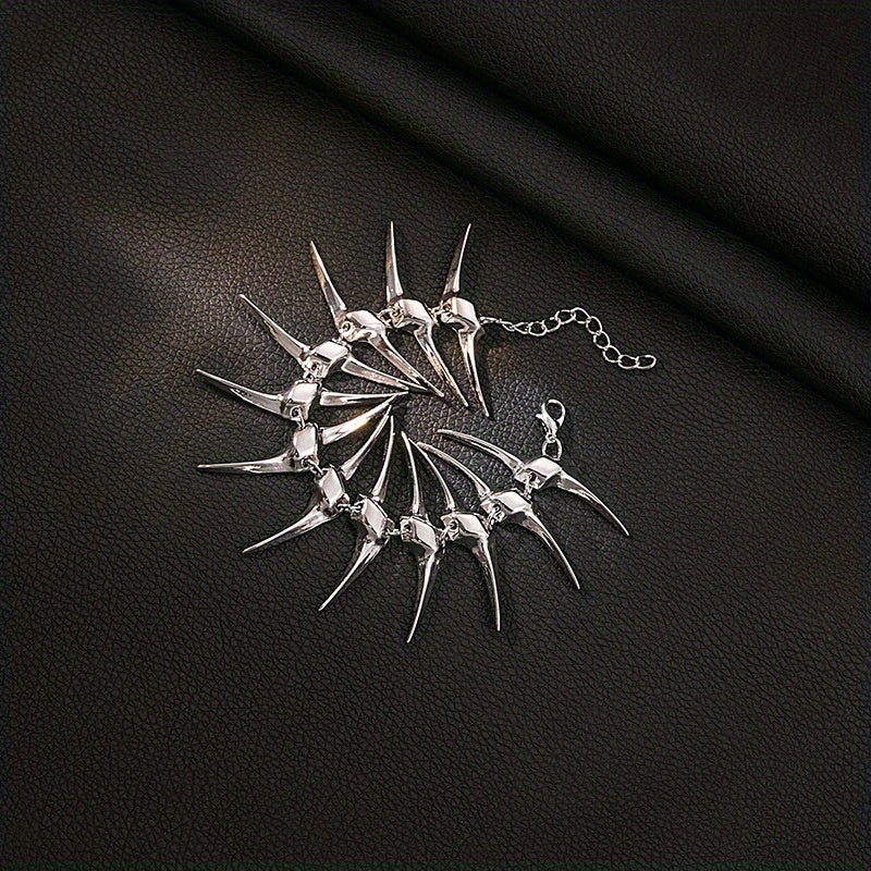 Punk Style Thorns Fishbone Bracelet for Halloween Party