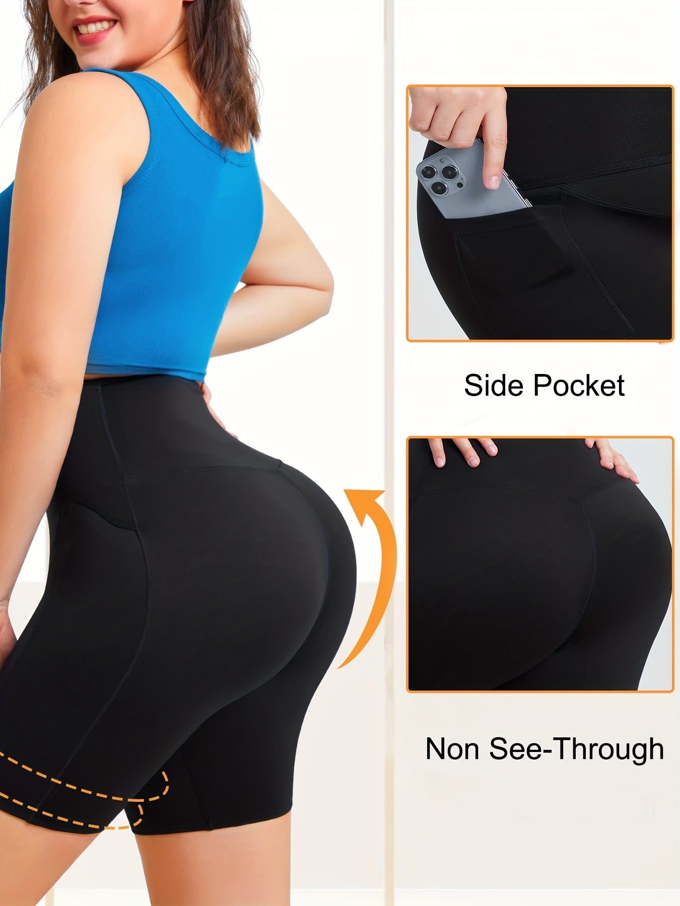 Women's Compression Shorts with Pockets & Butt Lifting