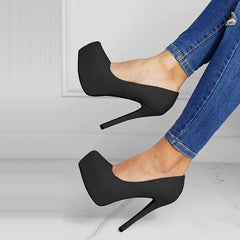 Women's High Heel Platform Slip On Pumps
