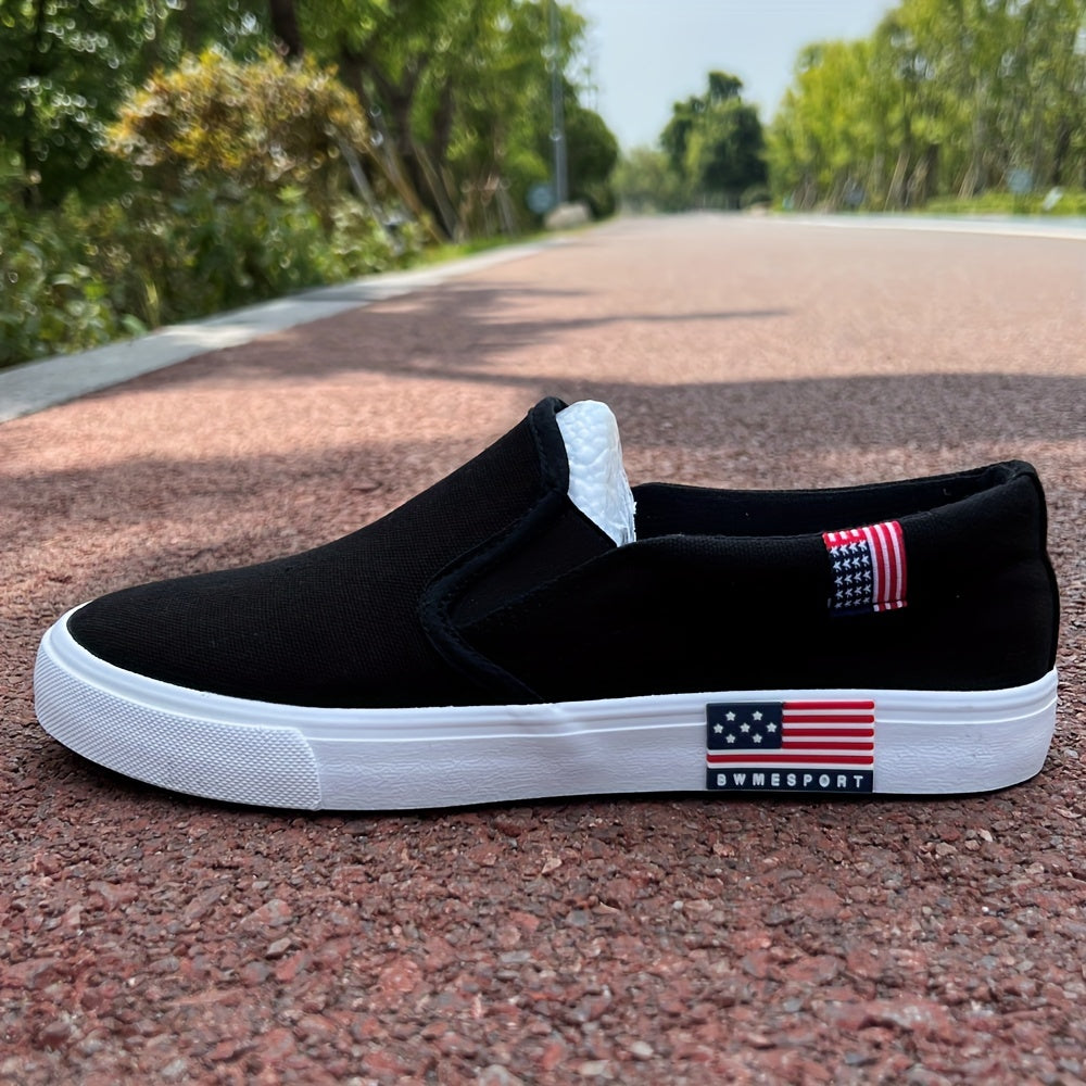 Women's Canvas Flat Shoes Solid Slip On Low Top Shoes Lightweight Walking Shoes