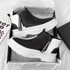 Men's Ankle Boots With Side Zipper Casual Walking Shoes