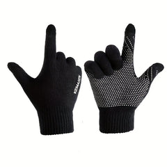 Non Slip Touch Screen Warm Knitted Windproof Cycling Full Finger Glove