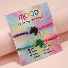 2pcs Cartoon Colorful BFF Elastic Bracelet Holiday Gift