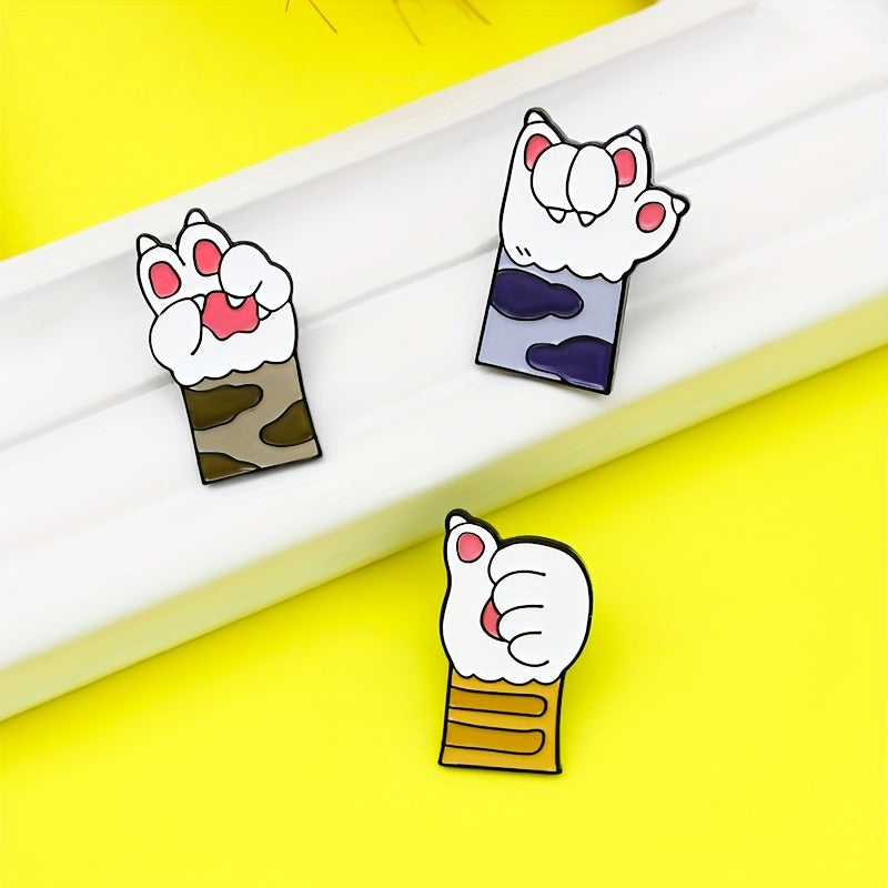 Cat Paw Brooch Pin Fun Animal Gift for Kids & Adults
