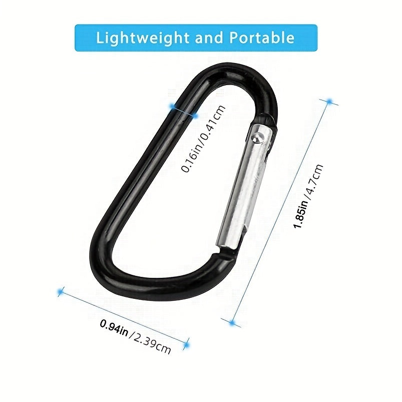 10pcs Mini Aluminum Carabiner with Keyring Lightweight D-Shaped Keychain Clip