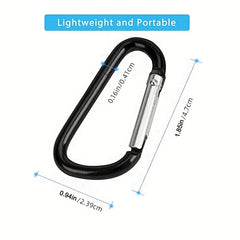 10pcs Mini Aluminum Carabiner with Keyring Lightweight D-Shaped Keychain Clip