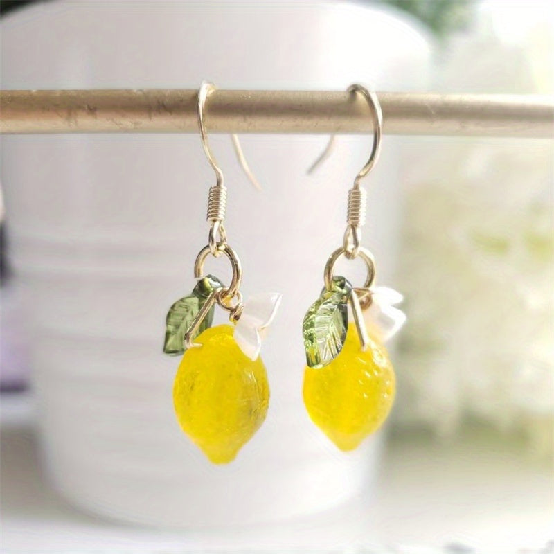 Glass Lemon Drop Earrings for Girls