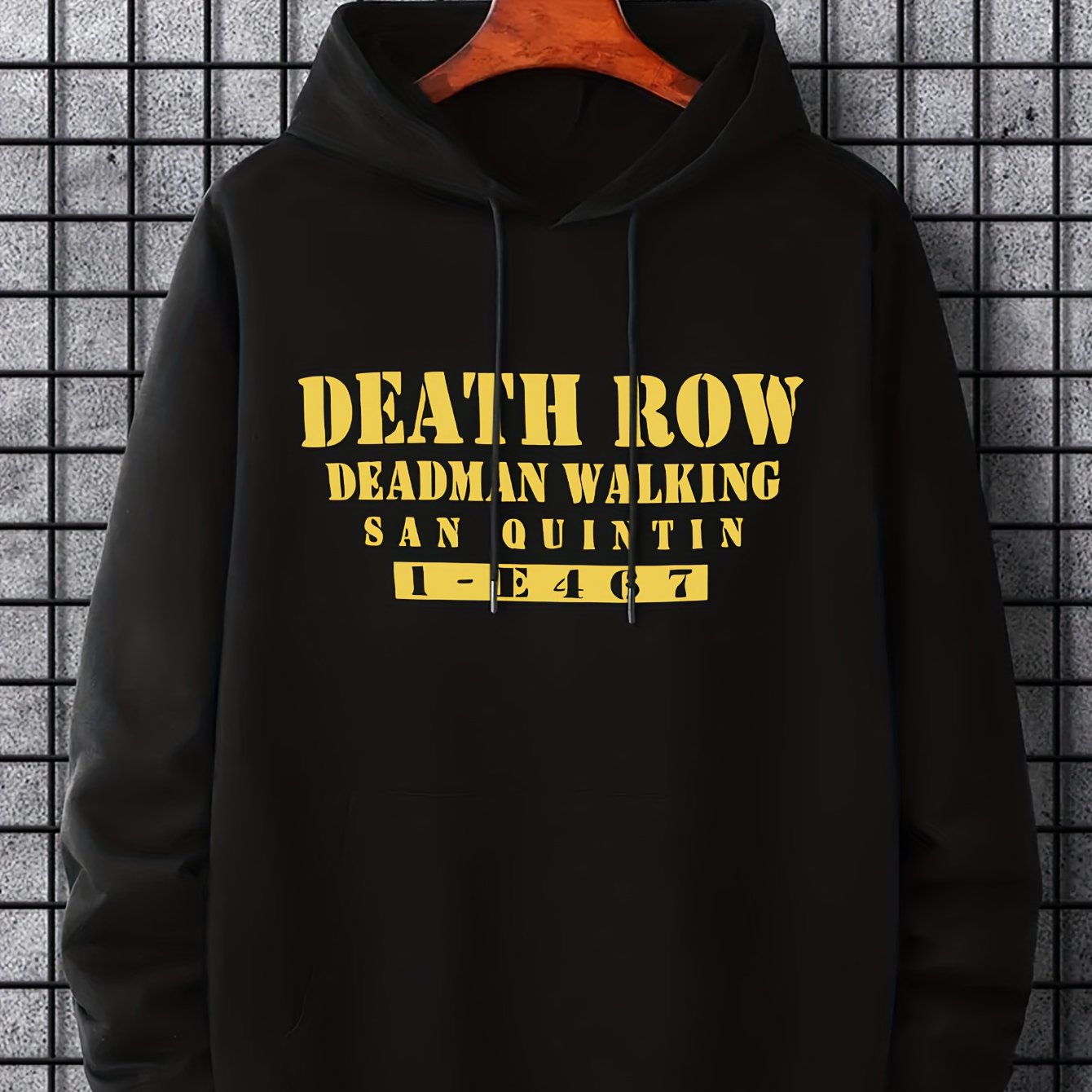 Men's Death Row Print Hoodie Casual Sweatshirt