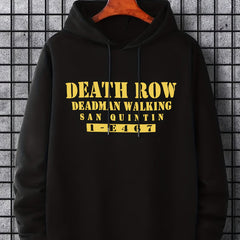 Men's Death Row Print Hoodie Casual Sweatshirt