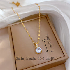 Rhinestone Necklace Collarbone Chain Stainless Steel Chain Party Jewelry