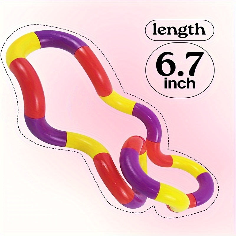 6pcs Multicolor Squeeze Twist Chain Decompression Toys