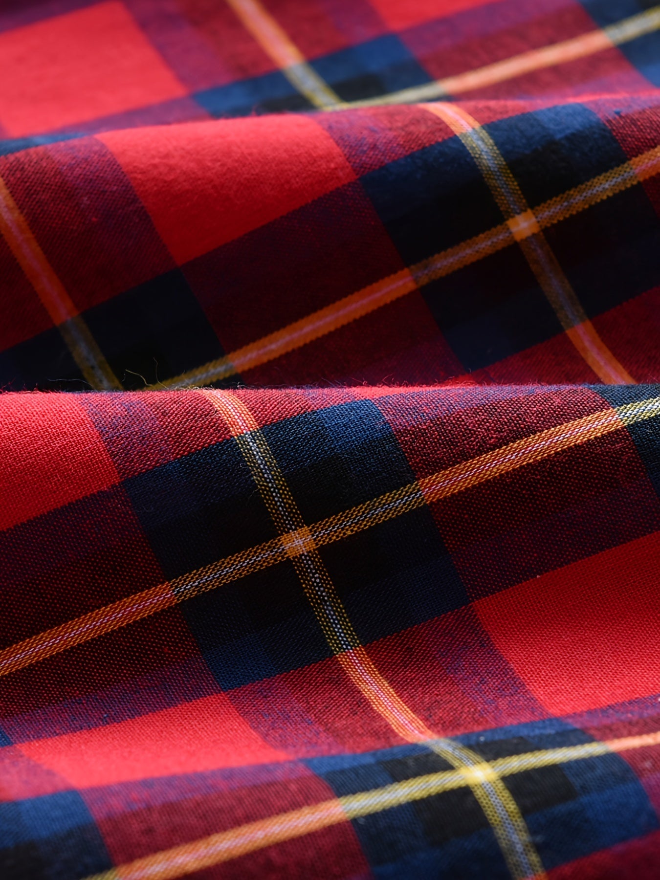 Boys Red Plaid Short Sleeve Shirt