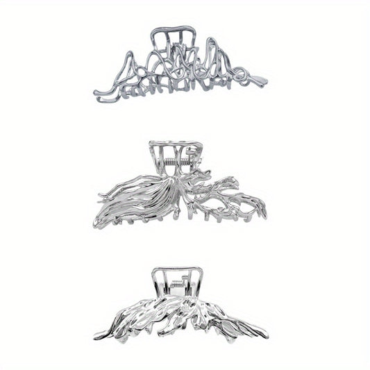 Irregular Liquid Metal Hair Grab Back Head Plate Clip
