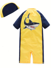 Baby Boys Yellow Shark One Piece Swimsuit Set