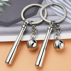Baseball Bat Key Chain 3D Metal Sports Style Creative Gift