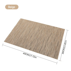 4pcs Bamboo Table Placemats Non Slip Heat Resistant Easy to Clean