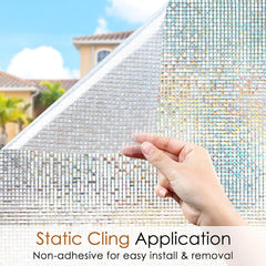 Frosted Mosaic Grid Privacy Glass Window Film